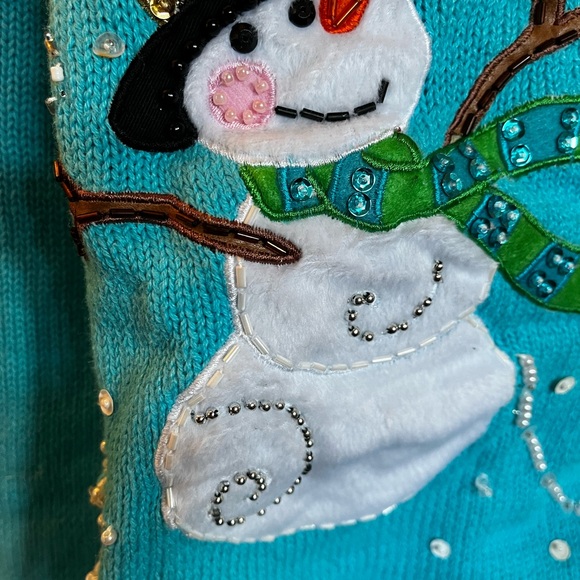 VTG Working Lights Quacker Factory Christmas Sweater Size L - Picture 4 of 9